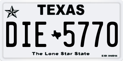 TX license plate DIE5770