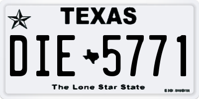 TX license plate DIE5771