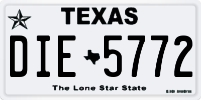 TX license plate DIE5772