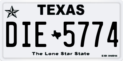 TX license plate DIE5774