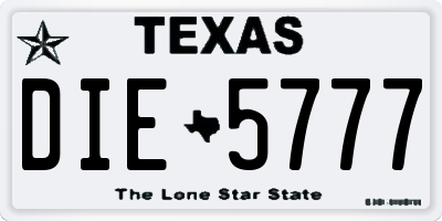 TX license plate DIE5777