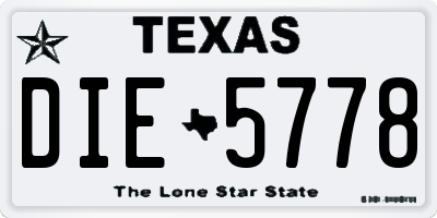 TX license plate DIE5778