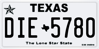 TX license plate DIE5780