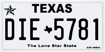 TX license plate DIE5781