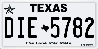 TX license plate DIE5782