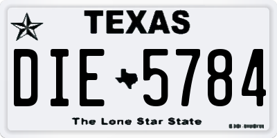 TX license plate DIE5784