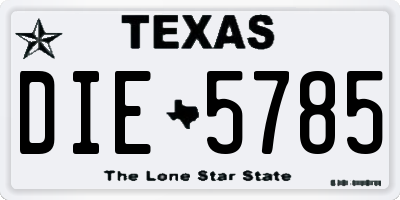 TX license plate DIE5785