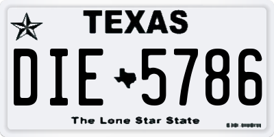 TX license plate DIE5786