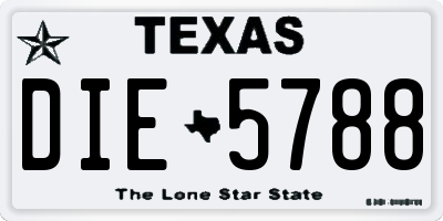 TX license plate DIE5788