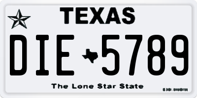 TX license plate DIE5789