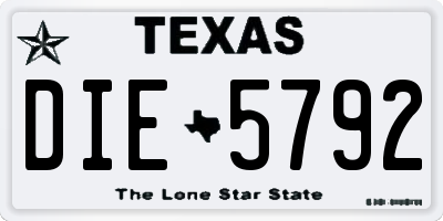 TX license plate DIE5792