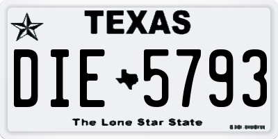 TX license plate DIE5793