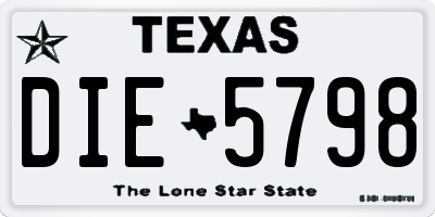 TX license plate DIE5798