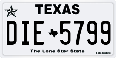 TX license plate DIE5799