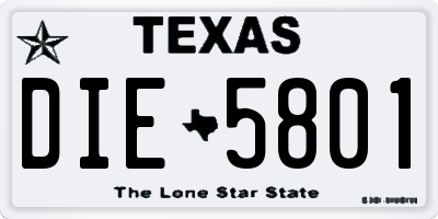 TX license plate DIE5801