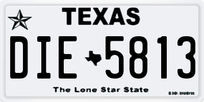 TX license plate DIE5813