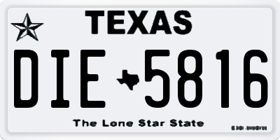 TX license plate DIE5816