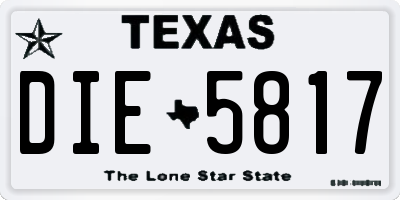 TX license plate DIE5817