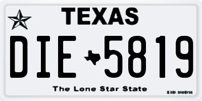 TX license plate DIE5819