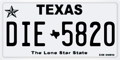 TX license plate DIE5820
