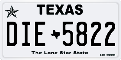 TX license plate DIE5822