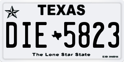 TX license plate DIE5823