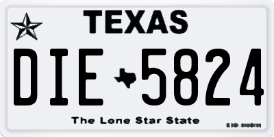 TX license plate DIE5824