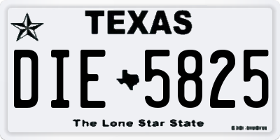 TX license plate DIE5825