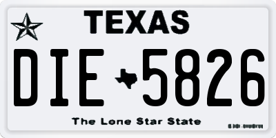 TX license plate DIE5826