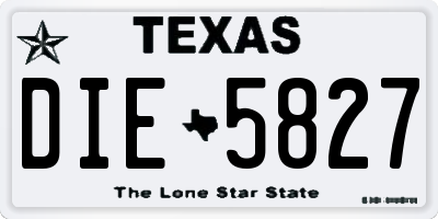 TX license plate DIE5827