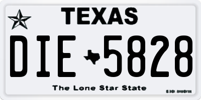 TX license plate DIE5828