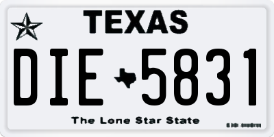 TX license plate DIE5831