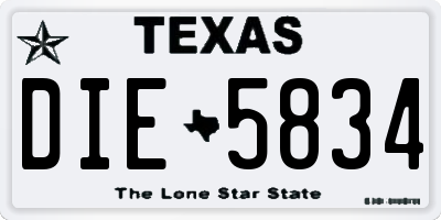 TX license plate DIE5834