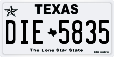 TX license plate DIE5835