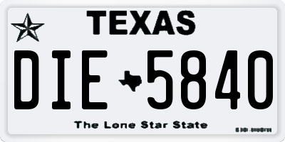 TX license plate DIE5840