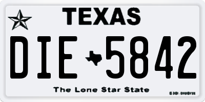 TX license plate DIE5842