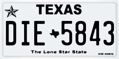 TX license plate DIE5843