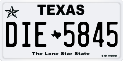 TX license plate DIE5845