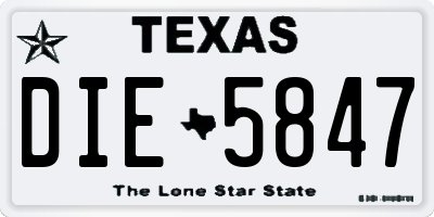 TX license plate DIE5847