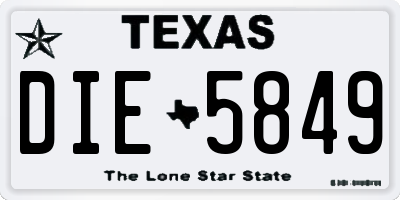 TX license plate DIE5849