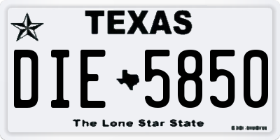 TX license plate DIE5850