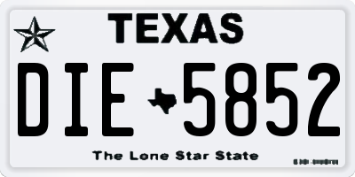 TX license plate DIE5852