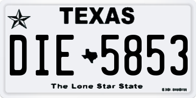 TX license plate DIE5853