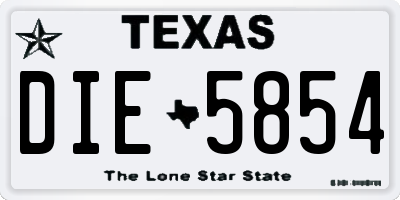 TX license plate DIE5854