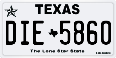TX license plate DIE5860