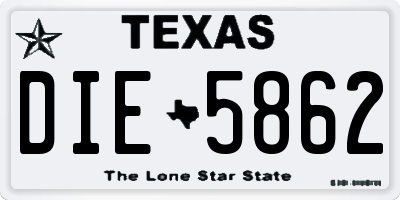 TX license plate DIE5862