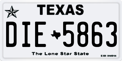 TX license plate DIE5863