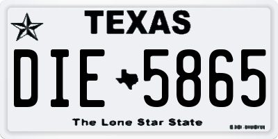 TX license plate DIE5865
