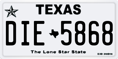 TX license plate DIE5868