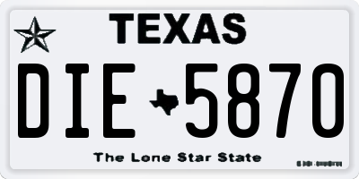 TX license plate DIE5870